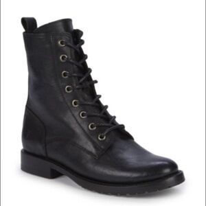 FRYE NATALIE LACE UP LEATHER COMBAT BOOTS